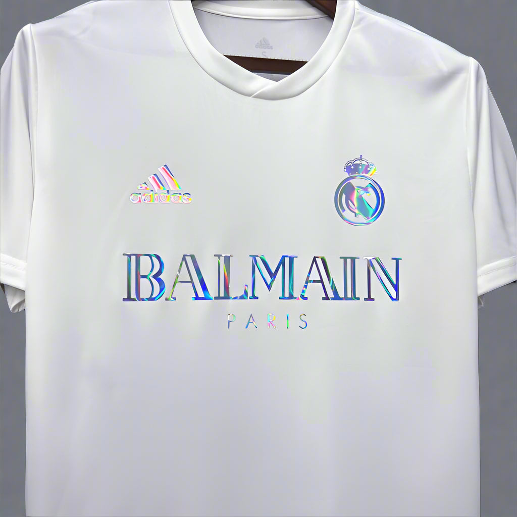 Real Madrid white balmain shirt 2023-24
