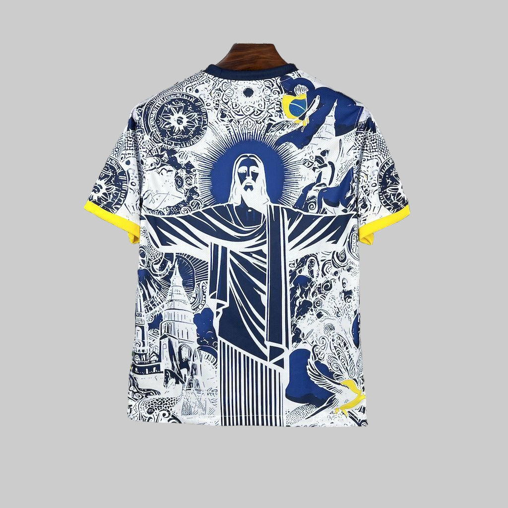 Brazil blue and white jesus the redeemer shirt 2025-26