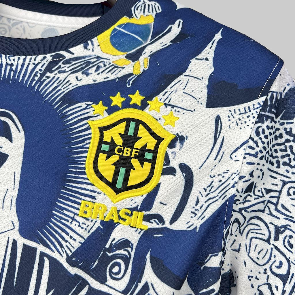 Brazil blue and white jesus the redeemer shirt 2025-26