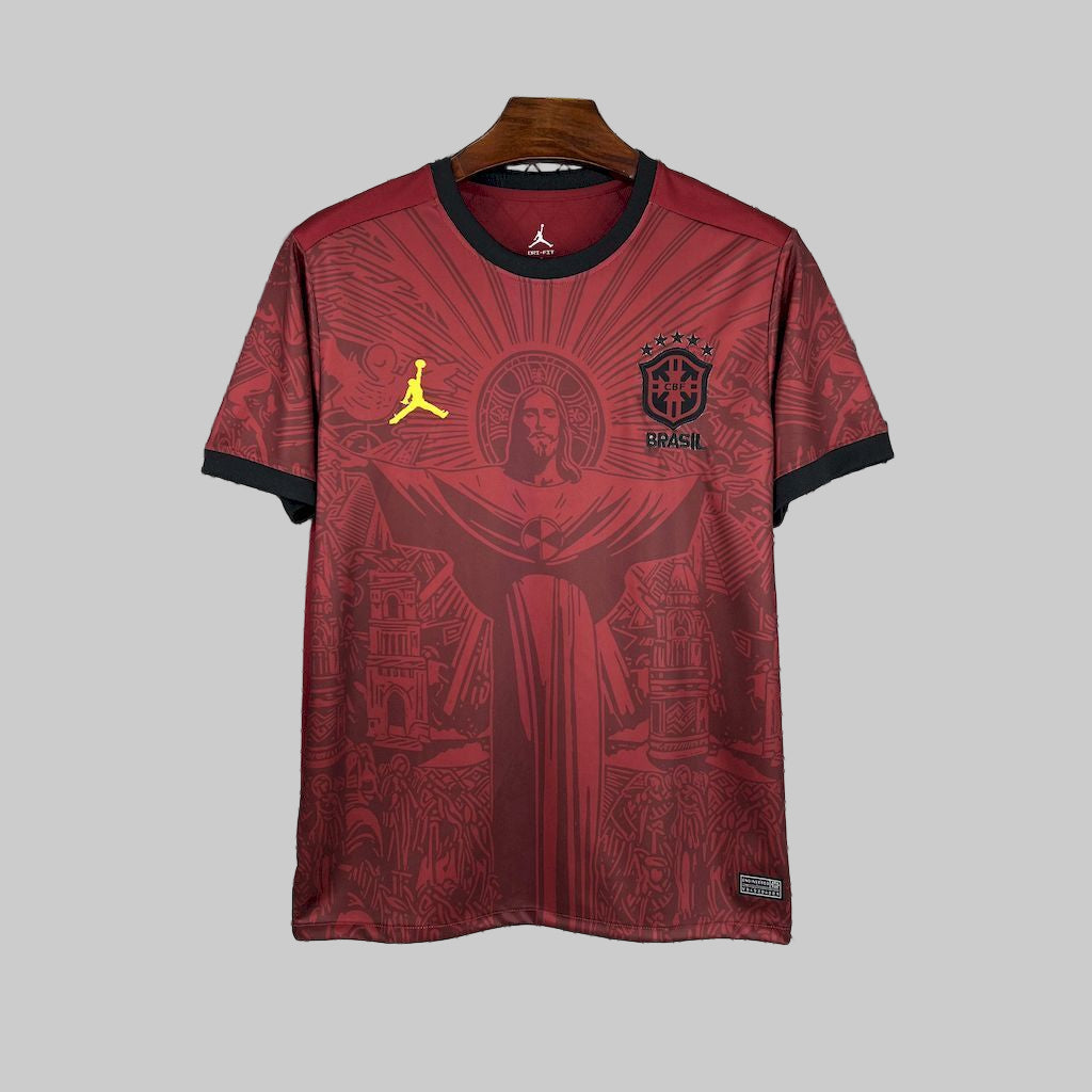 Brazil dark red jesus the redeemer shirt 2025-26