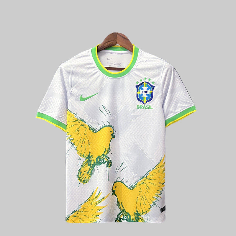 Brazil white and yellow pigeon shirt 2025-26