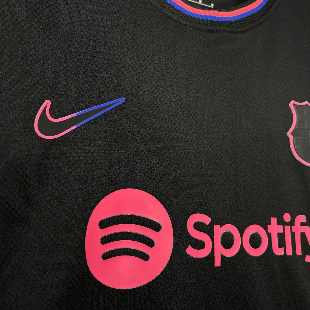 FC Barcelona pink and blue shirt 2024-25
