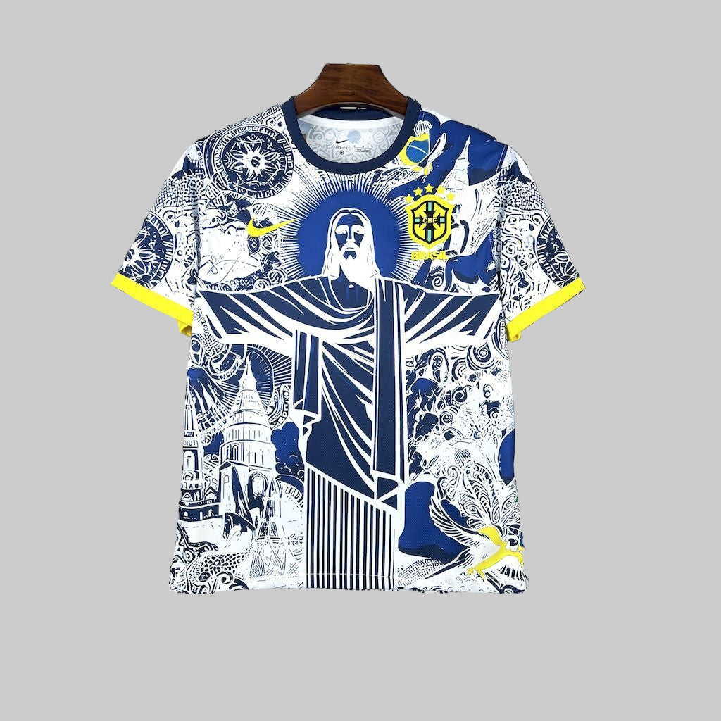 Brazil blue and white jesus the redeemer shirt 2025-26