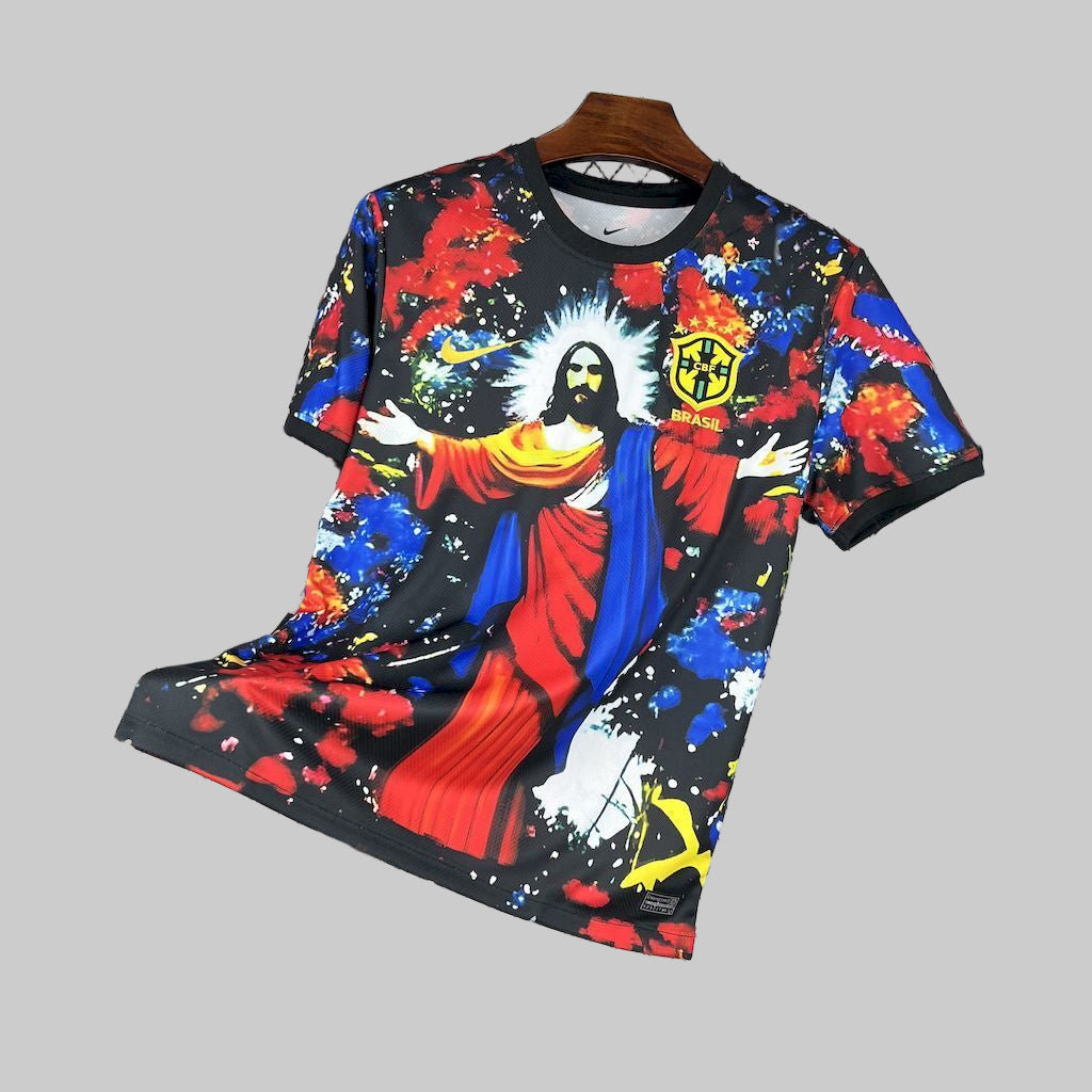 Brazil colored jesus the redeemer shirt 2025-26