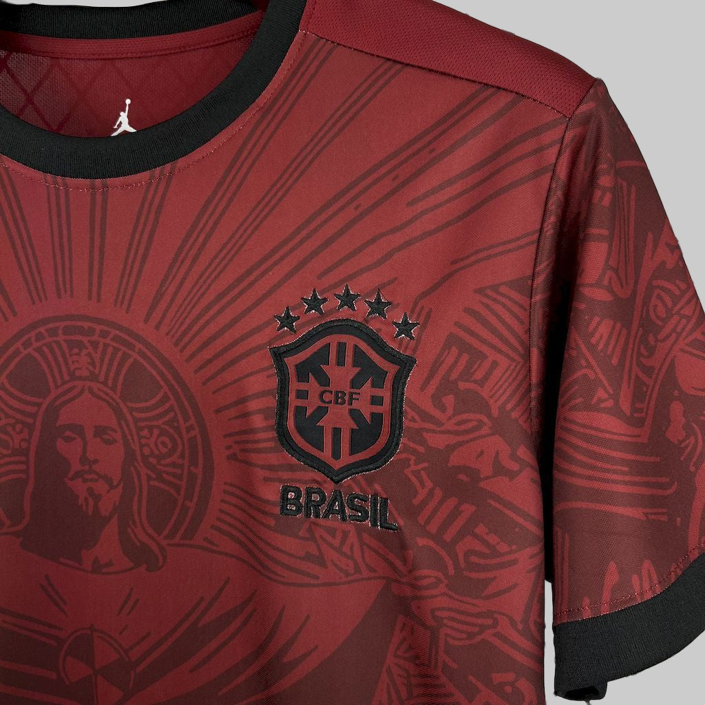 Brazil dark red jesus the redeemer shirt 2025-26