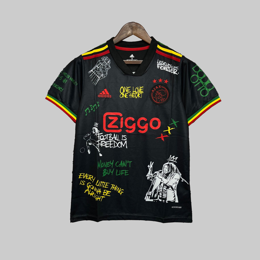 Ajax black bob marley shirt 2021-22