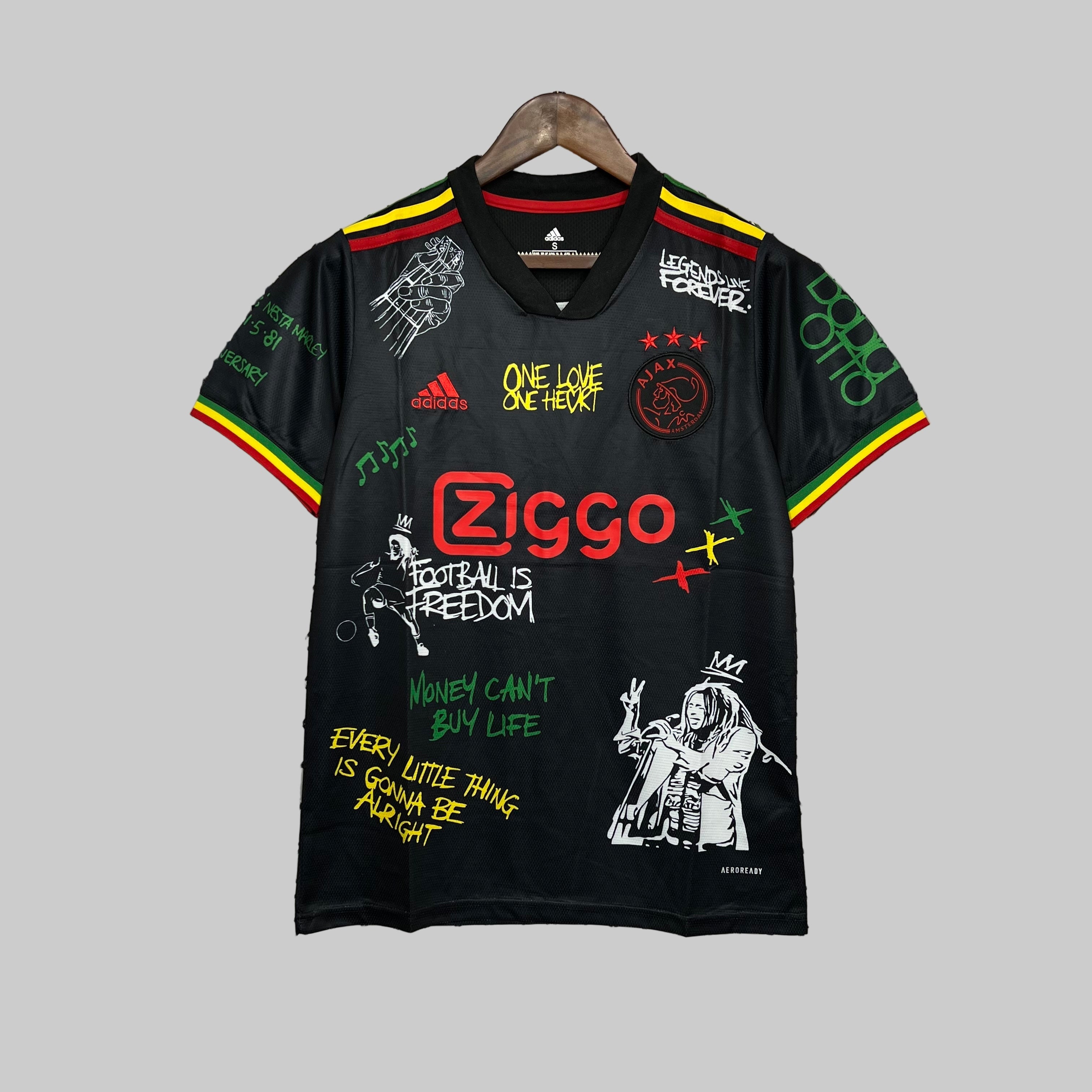 Ajax black bob marley shirt 2021-22