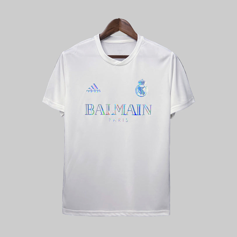 Real Madrid white balmain shirt 2023-24