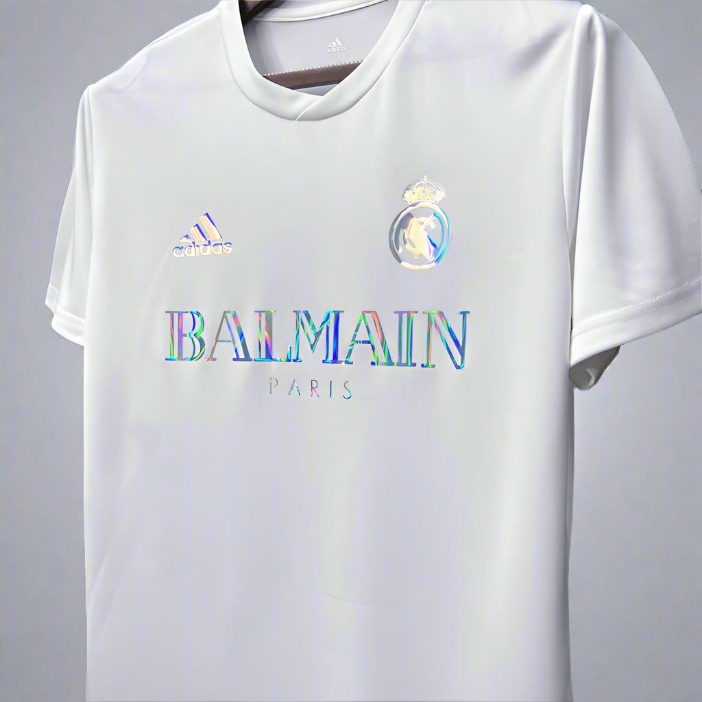 Real Madrid white balmain shirt 2023-24