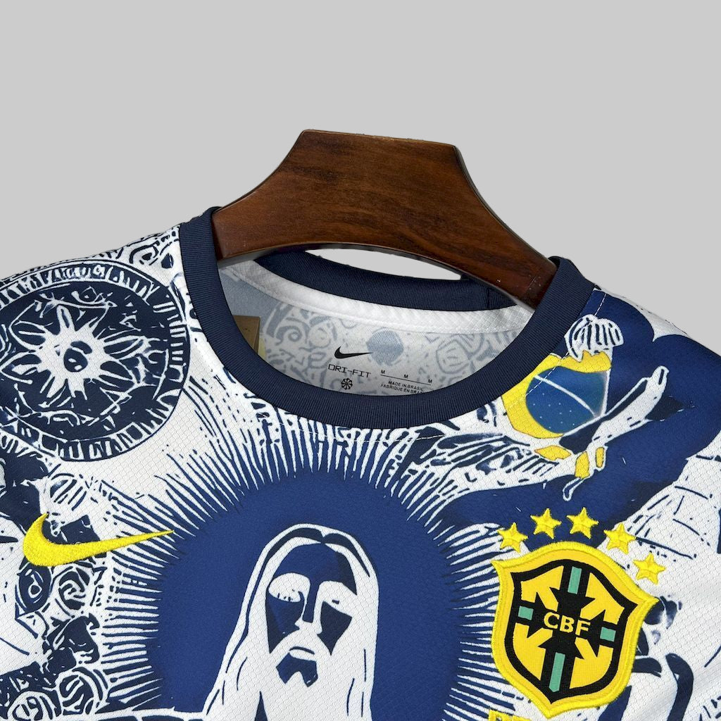 Brazil blue and white jesus the redeemer shirt 2025-26