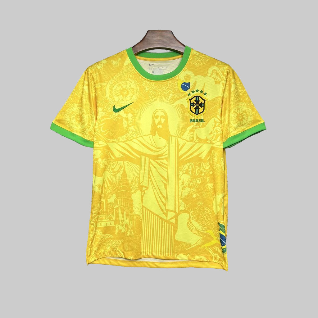 Brazil yellow jesus the redeemer shirt 2025-26
