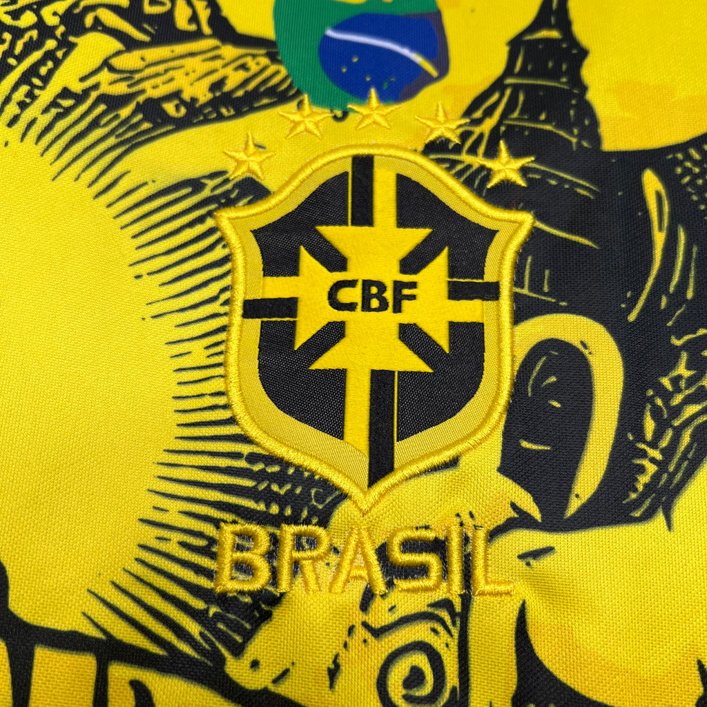Brazil yellow and black jesus the redeemer shirt 2025-26