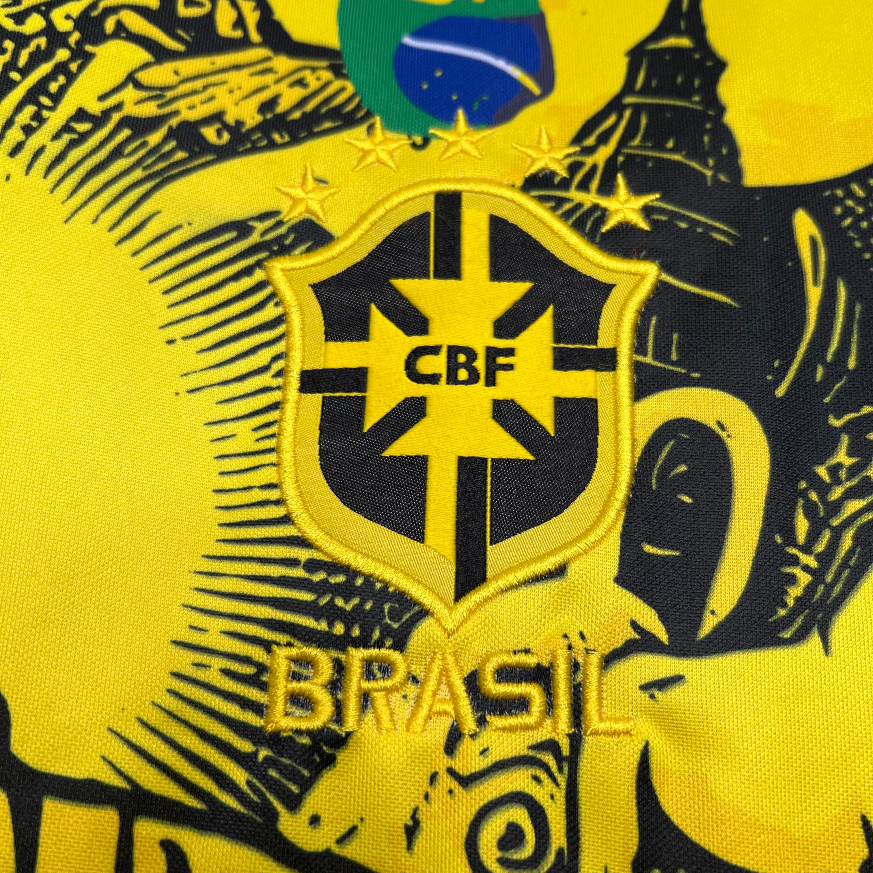 Brazil yellow and black jesus the redeemer shirt 2025-26